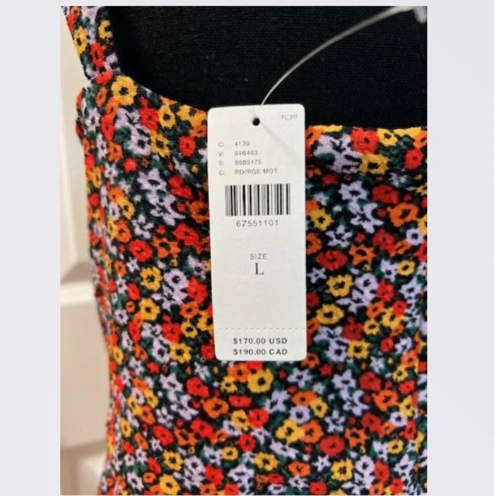 Anthropologie Hutch Ditsy Floral Corset Dress in Floral Print - Size Large - NWT